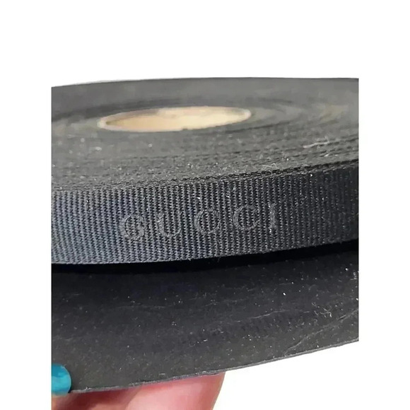 Authentic Gucci Logo 1/4" Ribbon Matte Black 75 Meter 82 Yards Roll New & Sealed - Picture 1 of 4